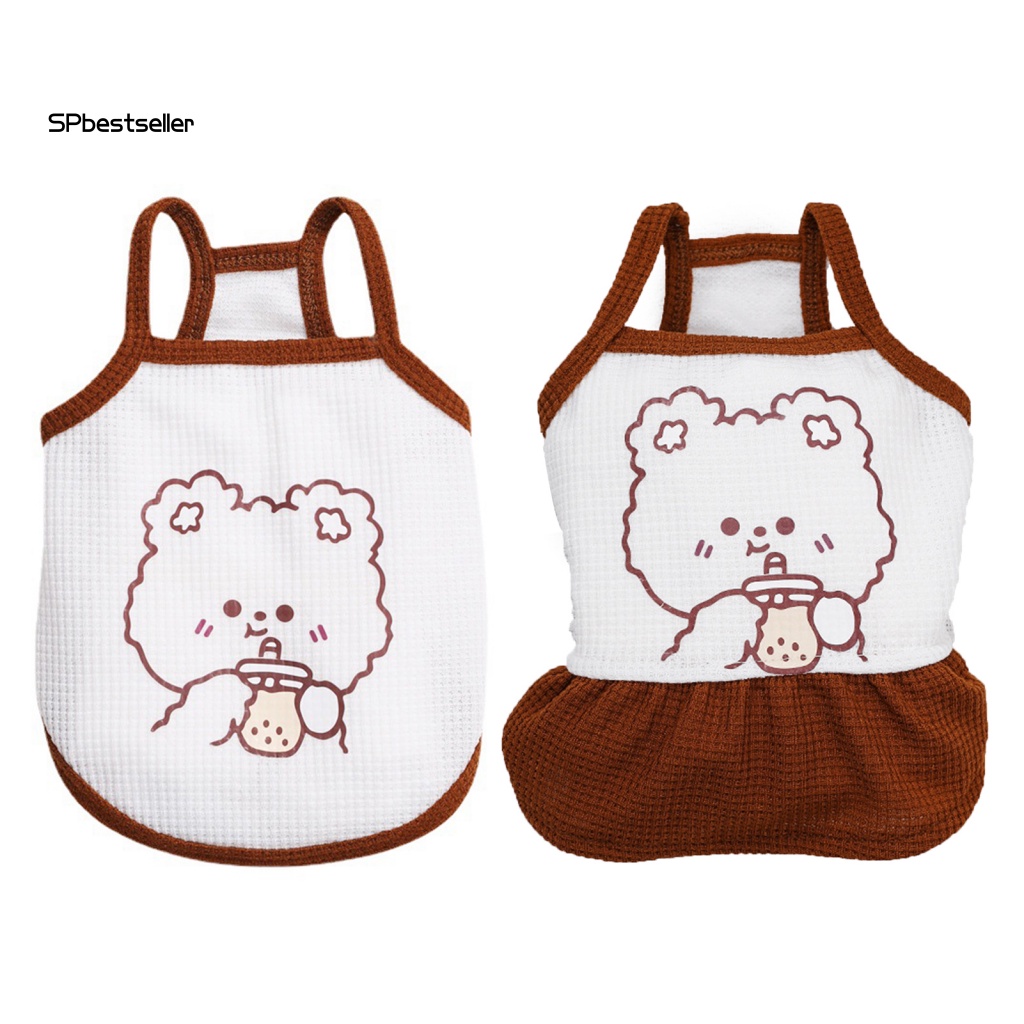 Đầm Yếm Hai Dây Họa Tiết Mềm Mại Thời Trang Xuân Hè Cho Cún Cưng