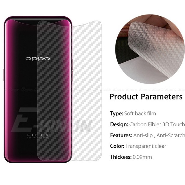 Skin dán mặt lưng vân carbon cho OPPO Find X - SkinFindX