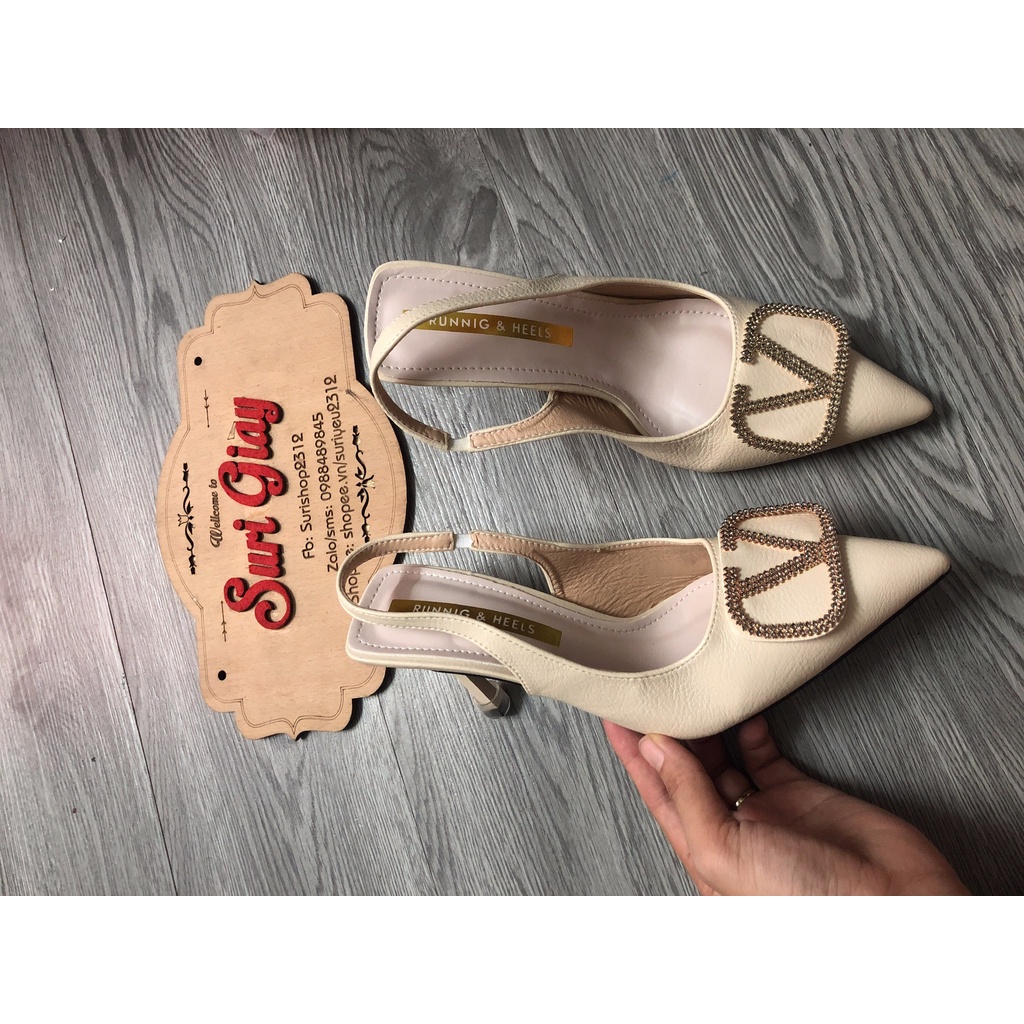 ẢNH THẬT (mã G07 ) GIÀY CAO GÓT NỮ KHÓA V DA LỲ MỀM GÓT ĐŨA CAO 7P ÊM CHÂN SIÊU XINH