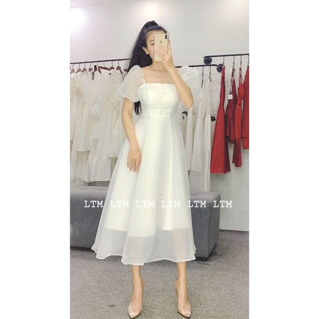 Nabi Dress - Váy xòe voan tơ tay phồng công chúa