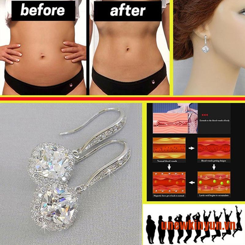 KINYUN Magnetic Weight Loss Crystal Drop Earrings Fast Lose Weight Keep Slim Earri