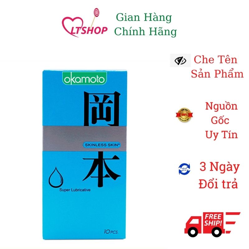 Bao Cao Su Okamoto Skinless Skin Super Lubricated siêu bôi trơn  Hộp 10 Cái