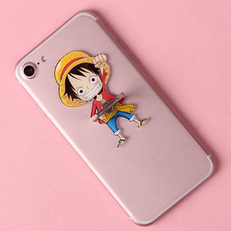 Vòng Nhẫn Đỡ Điện Thoại Xoay 360 Độ Hình Luffy Đội Nón Rơm One Piece Cho Iphone Ipad