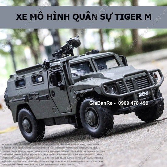 MÔ HÌNH KIM LOẠI XE QUÂN SỰ TIGER M BỌC THÉP TUẦN TRA HẠNG NẶNG TỈ LỆ 1:32 - NGA - XANH - 9990.1