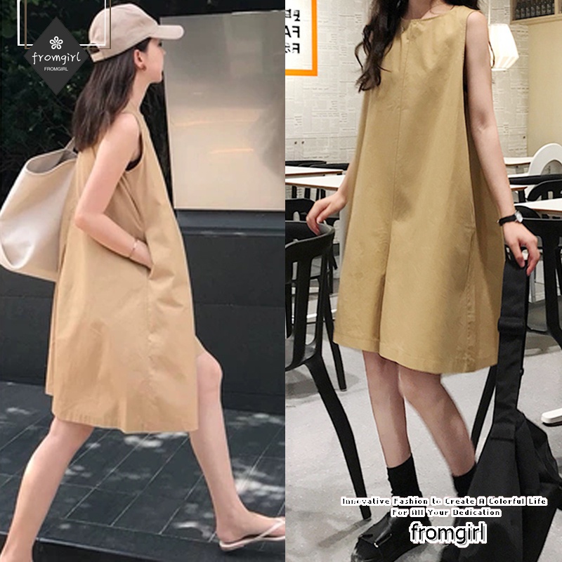 Áo liền quần Không Tay Lưng Cao Dáng Rộng Thời Trang Hàn Quốc Cá Tính