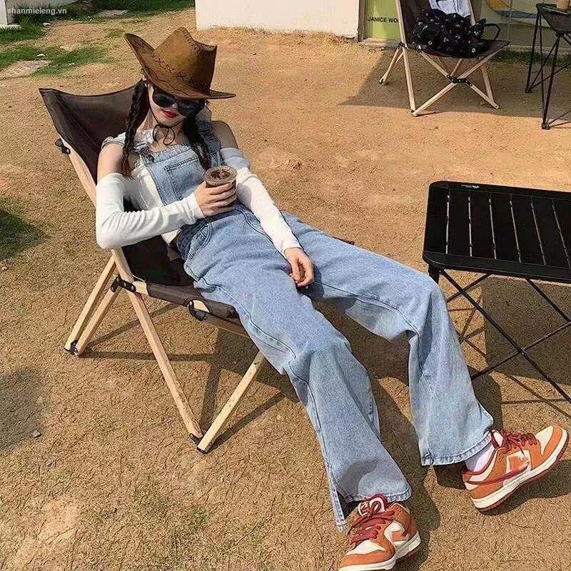 Bộ áo liền quần ống rộng phong cách retro thời trang 2021 cho nữ