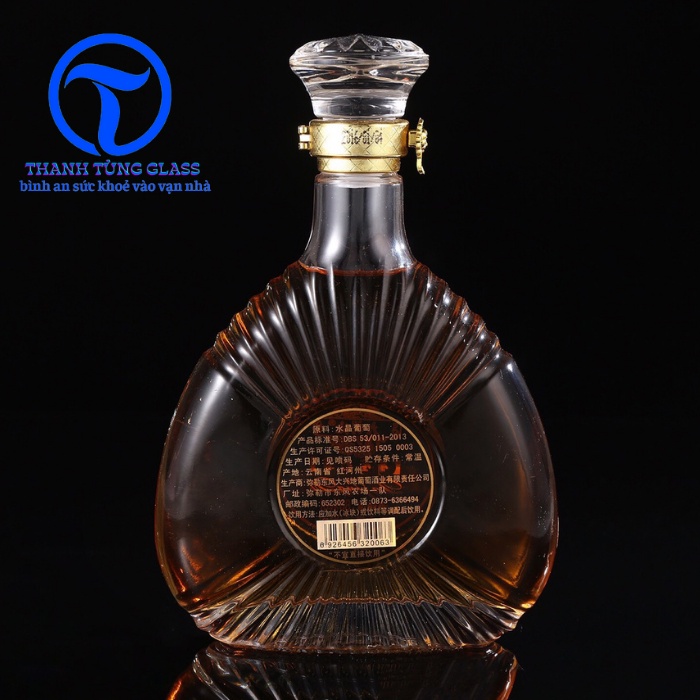 Vỏ Bình Thủy Tinh XO Đựng Rượu 500ml, Chai XO Tam Giác Sang Trọng