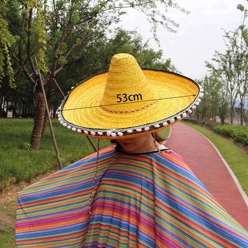 Nón Rơm Vành Rộng Nhiều Màu Sắc Phong Cách Mexico