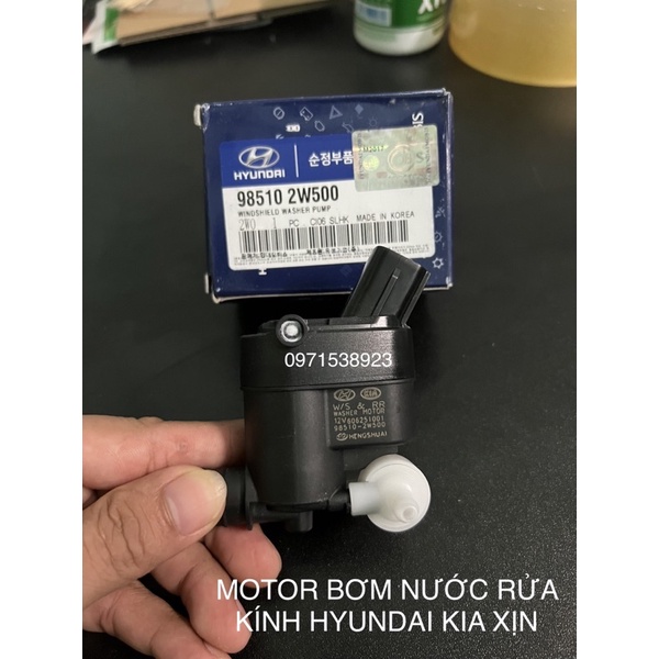 MOTOR BƠM NƯỚC RỬA KÍNH KIA MORNING SENDONA RONDO HYUNDAI SANTAFE STAREX XỊN HÃNG 2 VÒI 98510 2W500 GIÁ RẺ