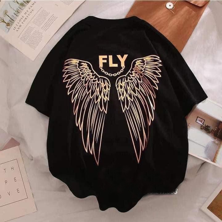 [SIêu phẩm 2022] Áo Thun Đôi Cánh FLY Ánh Gương Vàng - Zadola fashion