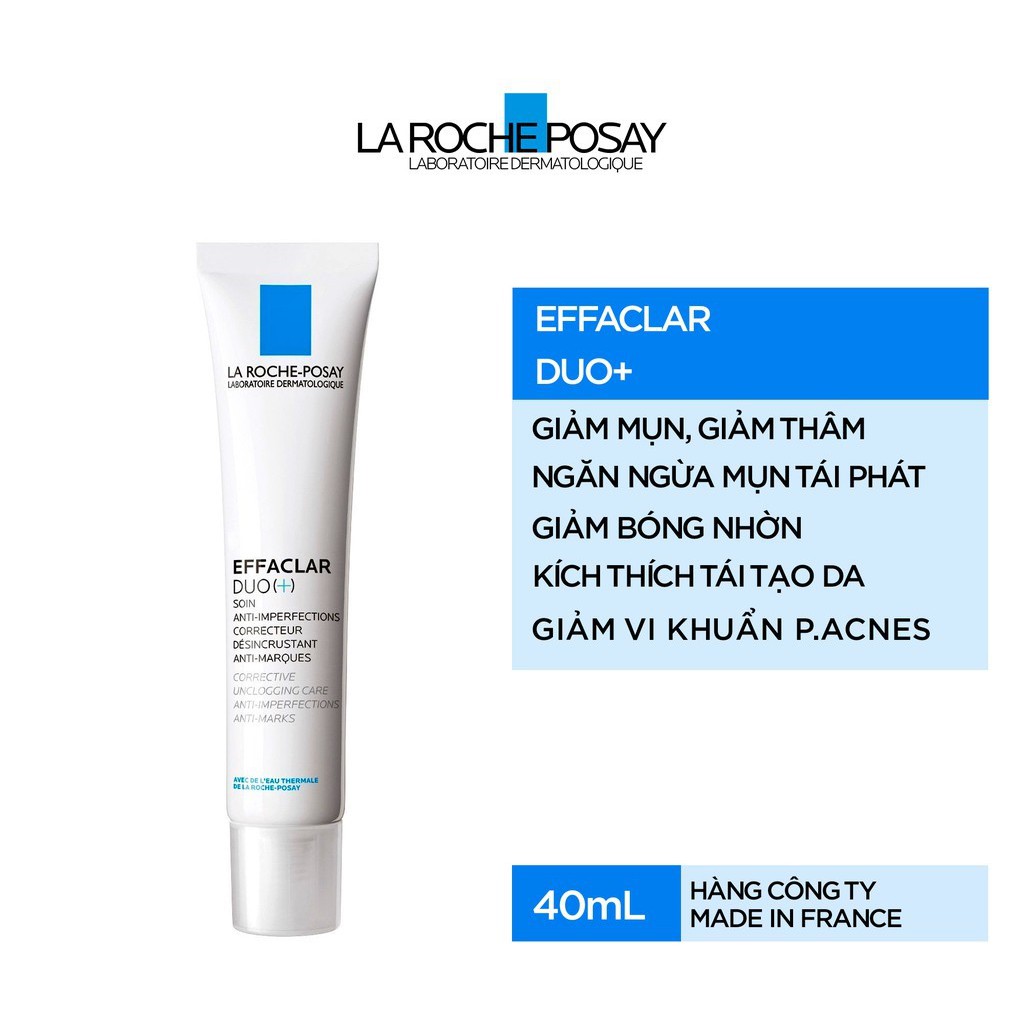 Kem Dưỡng Giảm Mụn - Ngừa Thâm - Thông Thoáng Lỗ Chân Lông La Roche Posay Effaclar Duo+ 40ml