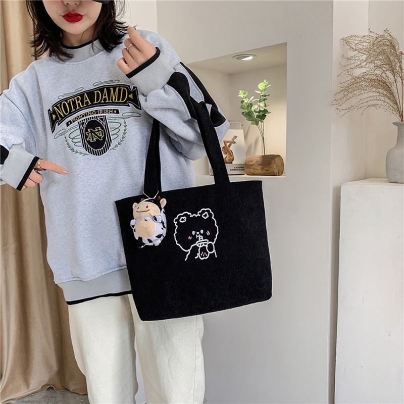 Túi xách IELGY vải nhung phong cách Hàn Quốc dễ thương thời trang