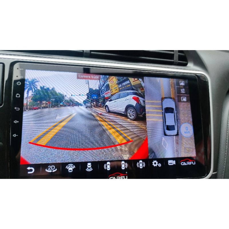 Màn hình Android Carfu G200s liền Cam 360 toàn cảnh Sony 225 full hd Ram 3gb/32gb chip 8x 7862 cắm sim 5G ver 2023