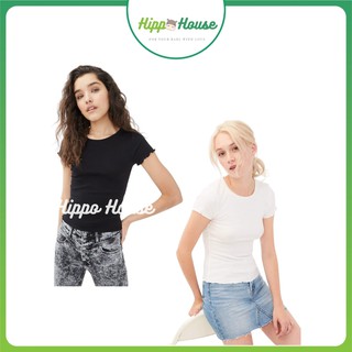 Áo Thun Cộc Tay Nữ Dáng Ôm Chất Thun Co Giãn Nhiều Màu Xuất Xịn Hippo House