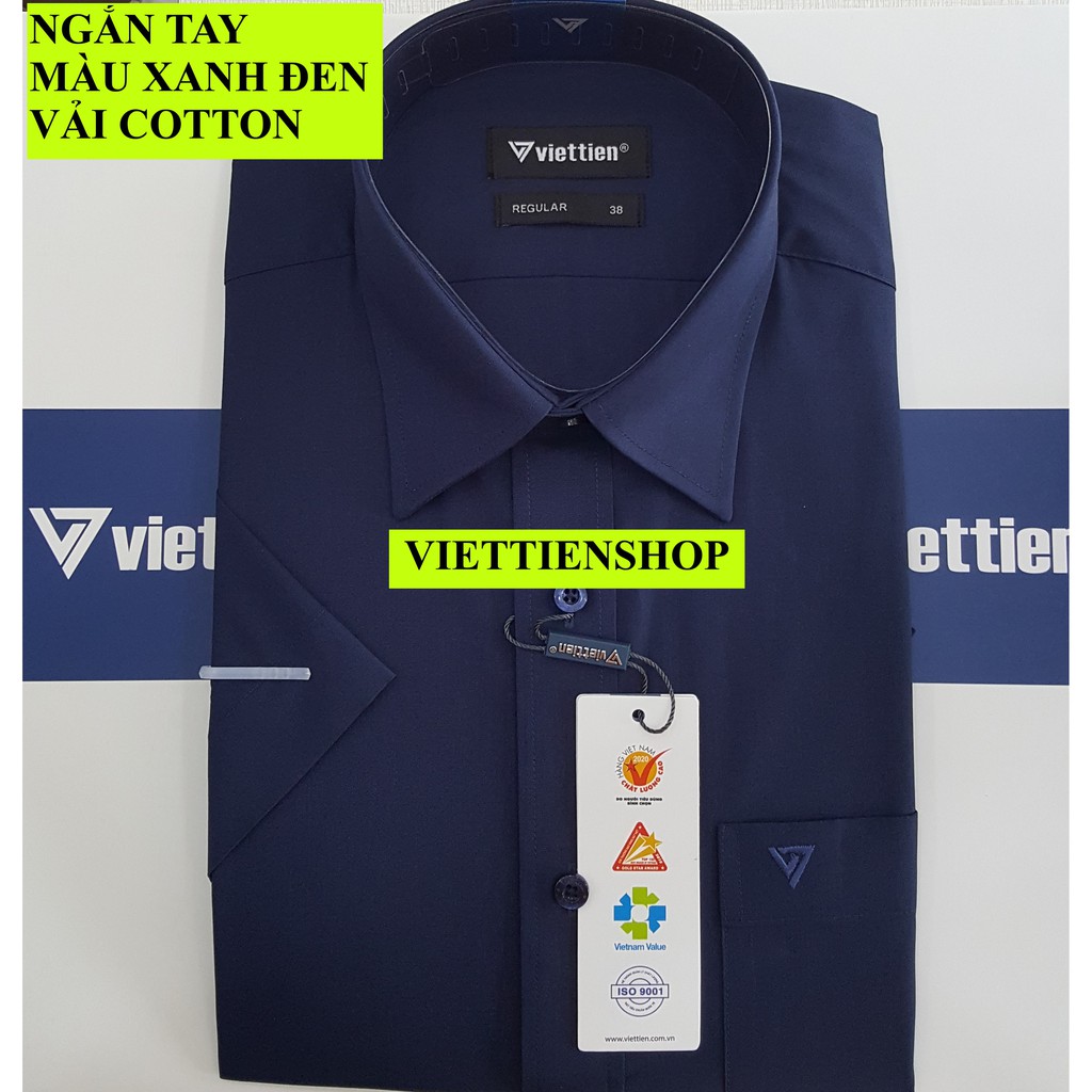ÁO SƠ MI VIỆT TIẾN NGẮN TAY MÀU TRƠN