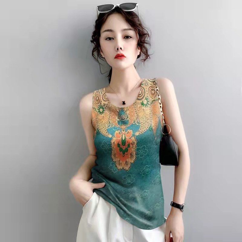 Áo Hai Dây Dáng Rộng In Họa Tiết Thời Trang Trẻ Trung Cho Nữ