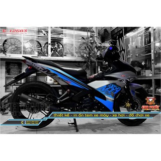 Tem Trùm Xe Exciter 150 MX Xám Xanh Nhám Mã sản phẩm E-12683