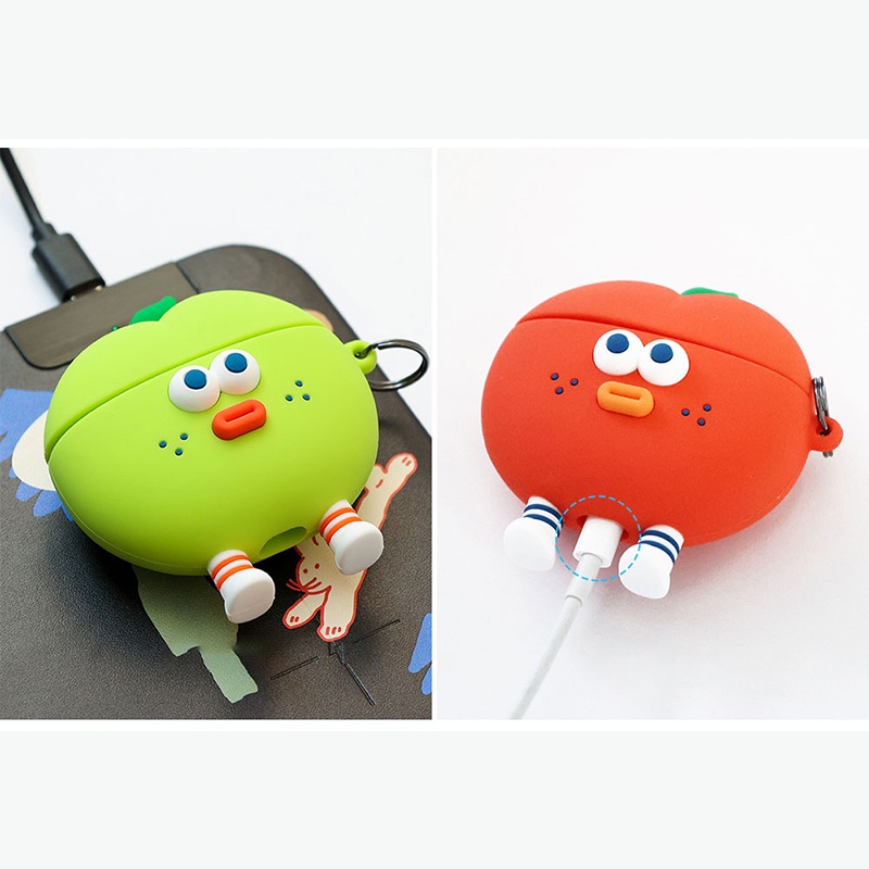 Vỏ Bảo Vệ Hộp Sạc Tai Nghe Airpods 3 Pro 2 3 Họa Tiết Hoạt Hình Quả Cà Chua Đỏ 2021 Phong Cách Mới Ốp