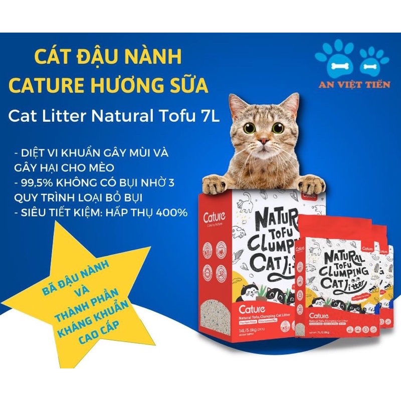 Cát Vệ Sinh Mèo Đậu Nành Hữu Cơ Cature Natural Tofu Clumping Cat Litter 7L
