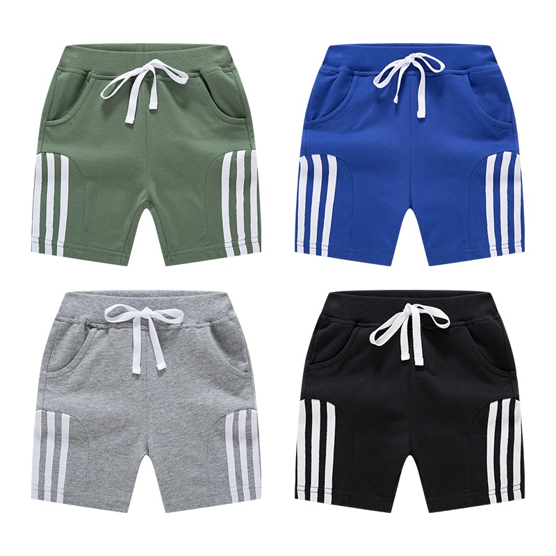 Quần Short Thể Thao 100% Cotton Có Thắt Lưng Co Giãn In Số 1-9 Tuổi Cho Bé Trai