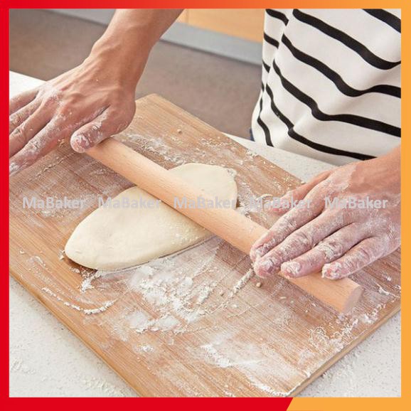 [Freeship] Lăn bột gỗ trơn cao cấp 28cm - MaBaker