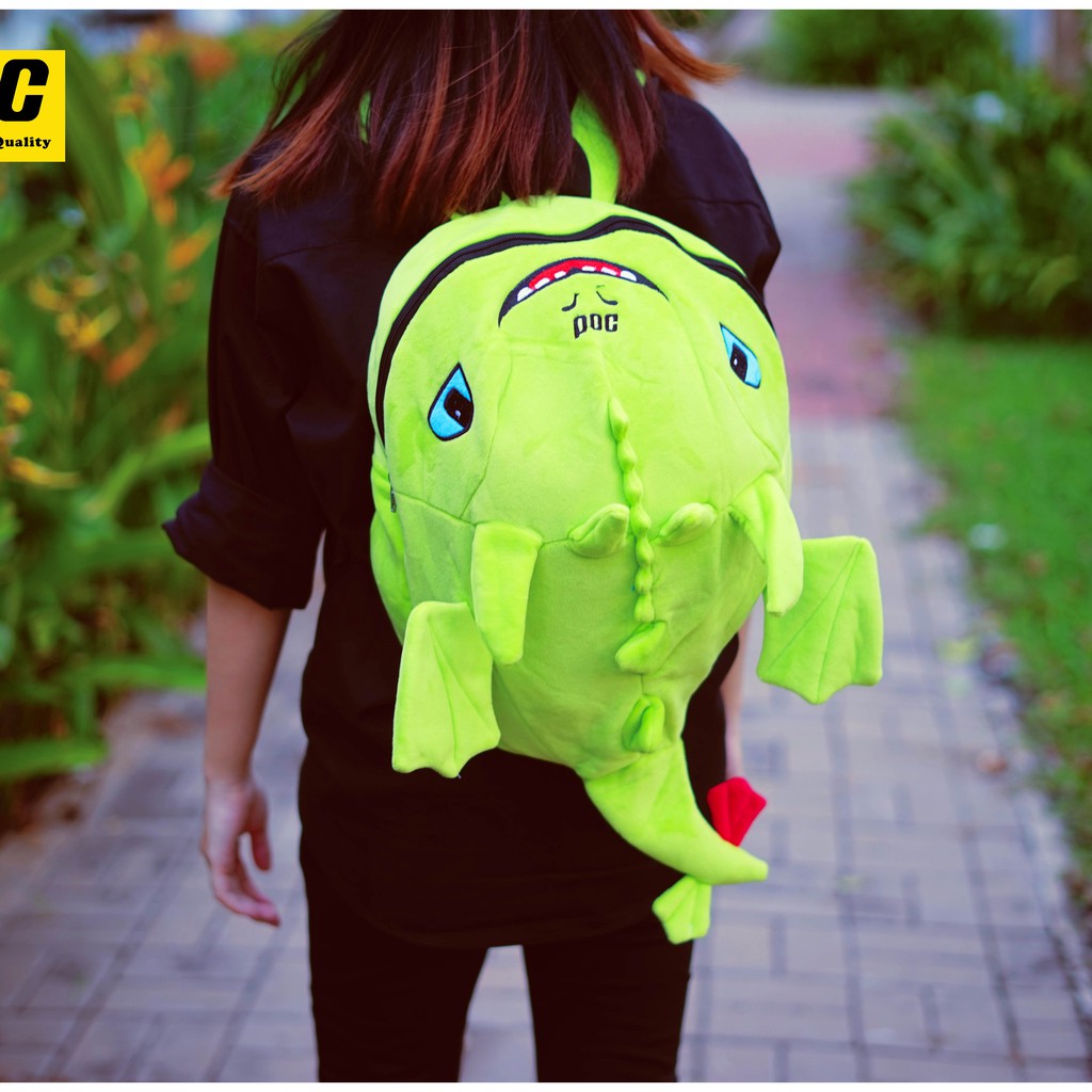 Balo con Rồng màu Xanh lá răng sún Kute Đáng Yêu