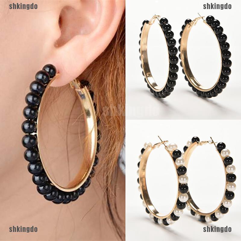 Khuyên Tai Mạ Vàng Đính Ngọc Trai Nhân Tạo Thời Trang