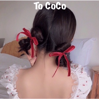Buộc tóc ruy băng nơ nhung xinh xắn dễ thương