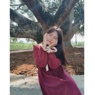 Váy vintage nơ tiểu thư