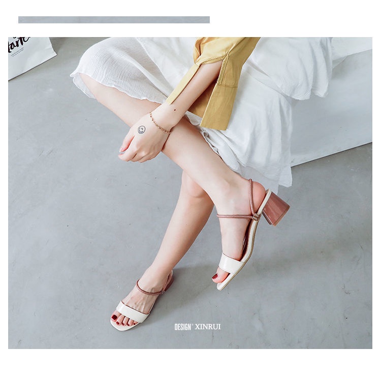 Giày Cao Gót CK Gót Vừa Đa Năng Mùa Hè Cho Nữ