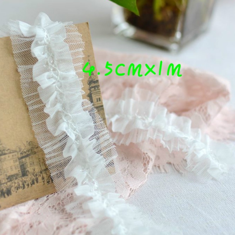 Cuộn Ren 4.5cmx1m Trang Trí Thủ Công Đa Dụng Chất Lượng Cao