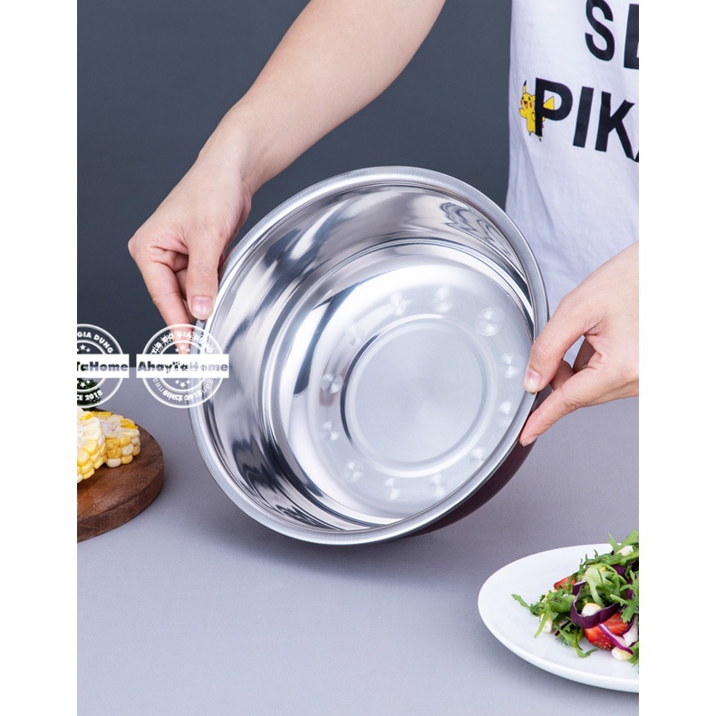 Bộ âu trộn inox cao cấp SIGANG/ tô trộn/ bowl trộn 22cm/24cm/26cm