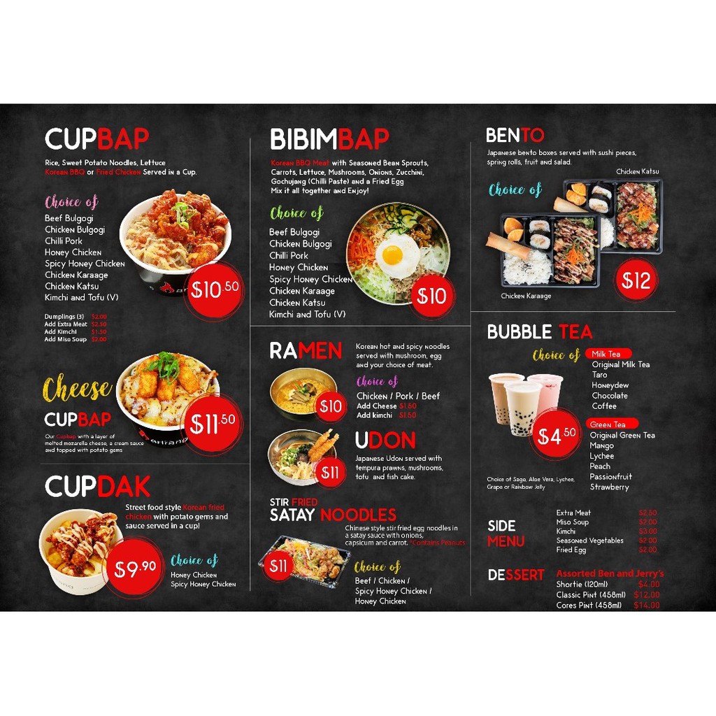 Combo in menu 5 tờ a4 + thiết kế