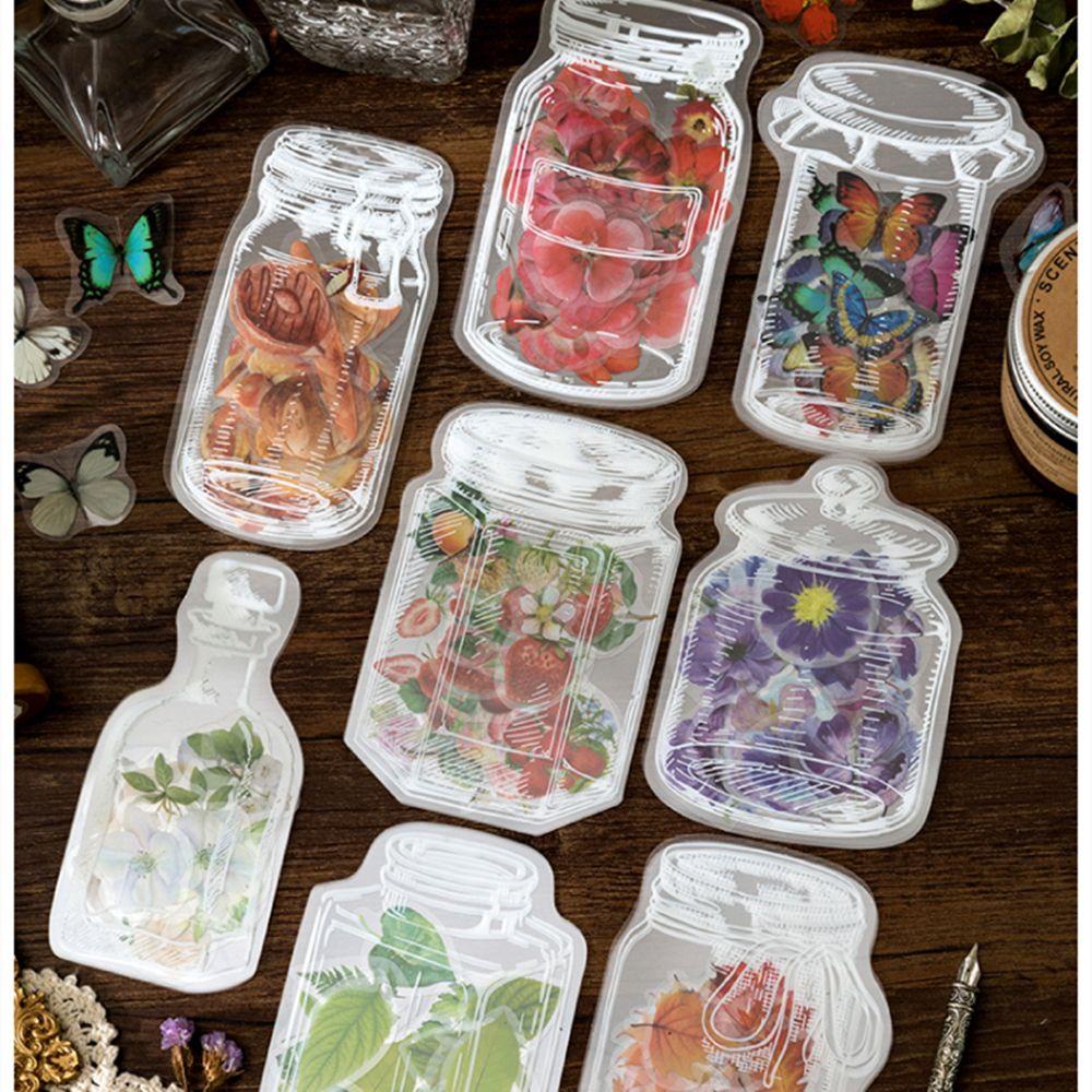 CHOOKEY Bộ 35 Miếng Dán Trong Suốt Trang Trí Album Hình Lọ Hoa Bướm Xinh Xắn