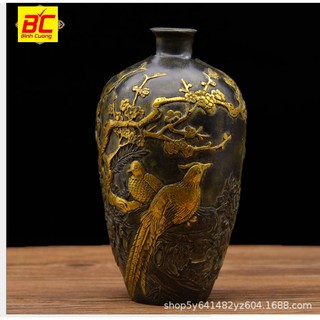 Bình hoa đồng giả cổ nguyên chất trang trí