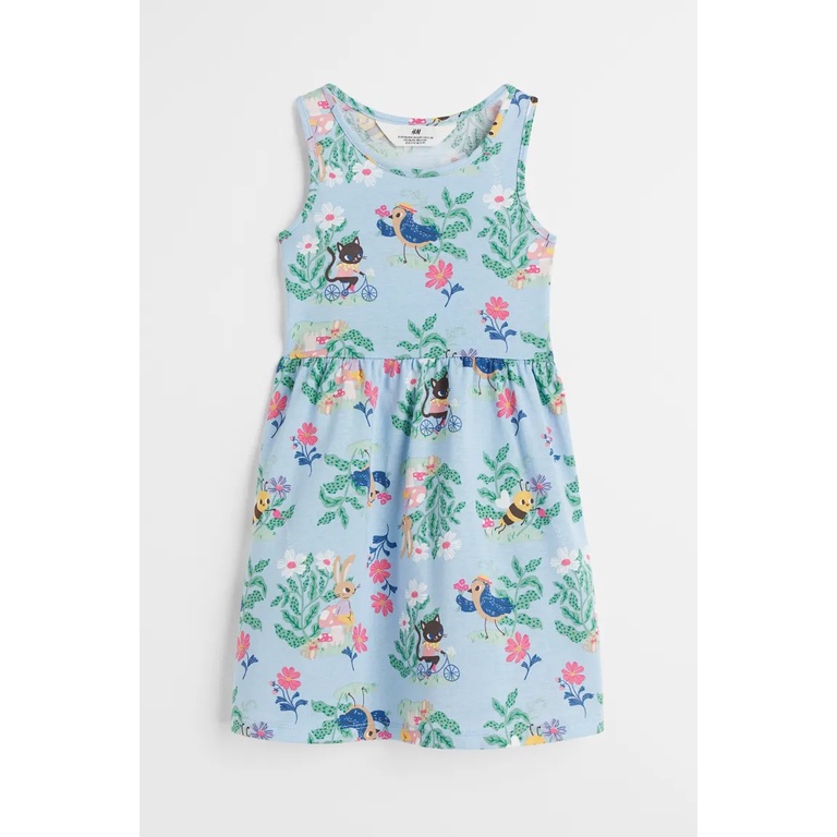 Váy sát nách cánh hoa nhí xanh navy HM H&M_hàng chính hãng authentic