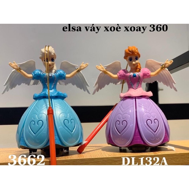 Lồng đèn elsa/anna/sophia xoè váy xoay 360 độ