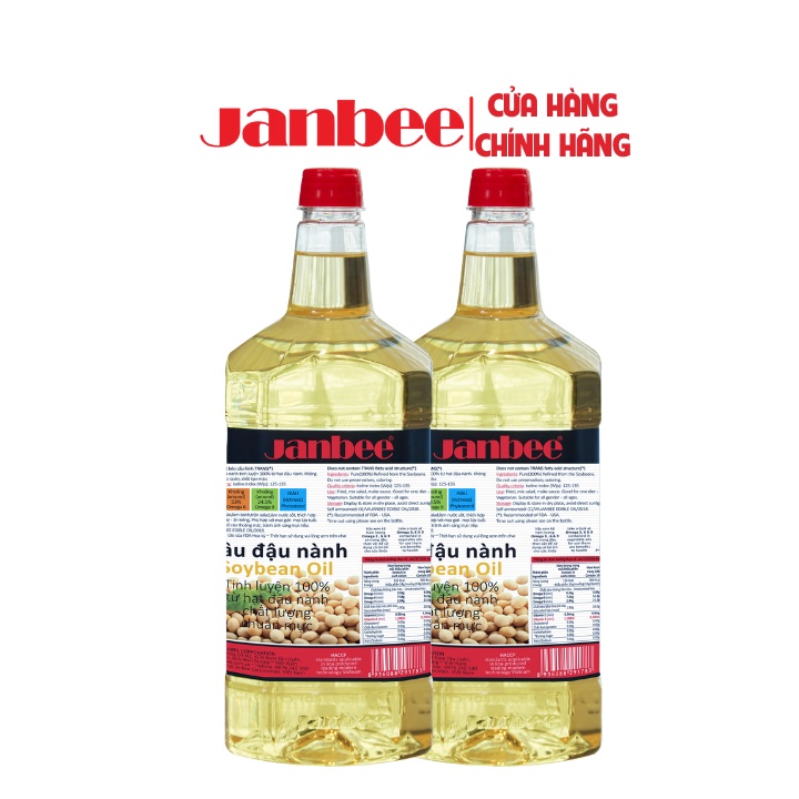 Dầu Đậu Nành Janbee Combo 2 chai 2L