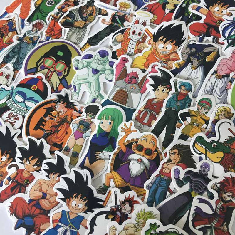 Lanfy1 Sticker Anime Dragon Ball Z SUPER saiyan Goku dán hộp quà Bar