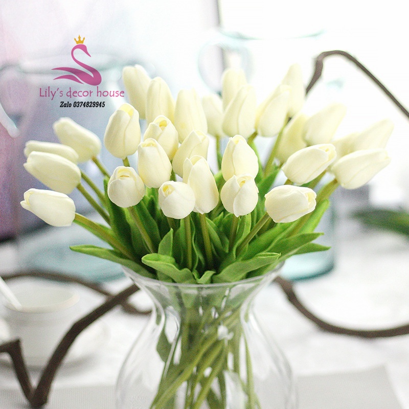 Hoa giả Hoa tulip giả PU cao cấp Decor trang trí nhà cửa xinh xắn tự nhiên LilyDecor