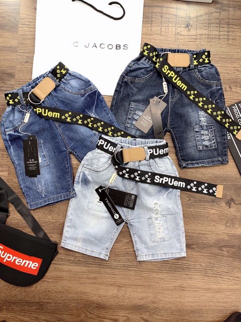 Quần jeans kèm thắt lưng cực chất cho bé trai - QBTLD