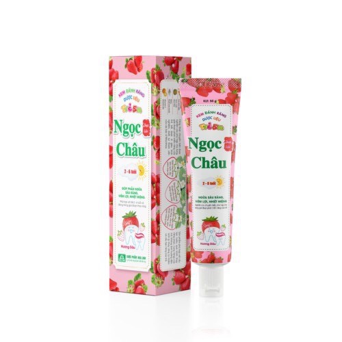 🌟[Chính Hãng] Kem đánh rắng dược liệu Ngọc Châu Trẻ Em hương dâu (2 - 6 tuổi)