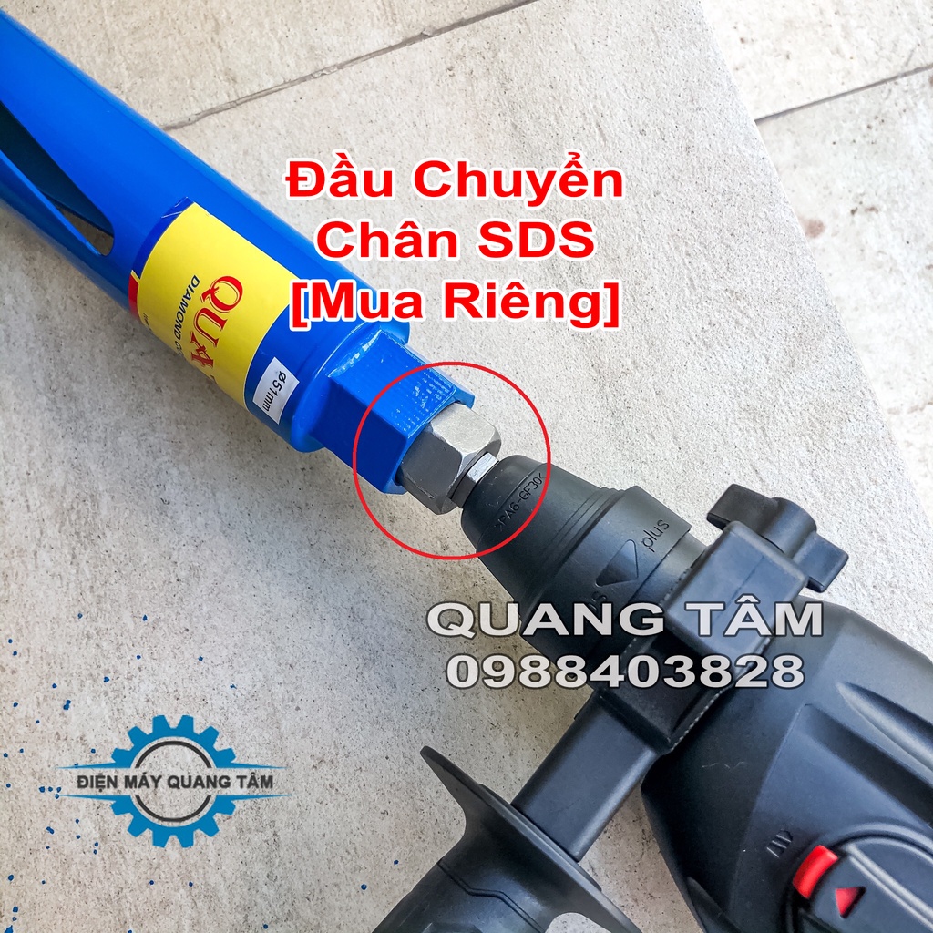 Đầu Chuyển Đổi từ Khoan Bê Tông Chân Gài SDS sang Khoan Rút Lõi Bê Tông Ren M22