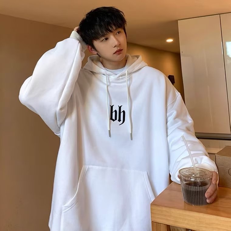 Áo Hoodie Dáng Rộng Cỡ Lớn In Chữ Thời Trang Hàn Quốc Chất Lượng Cao Cho Nam Size M-5XL