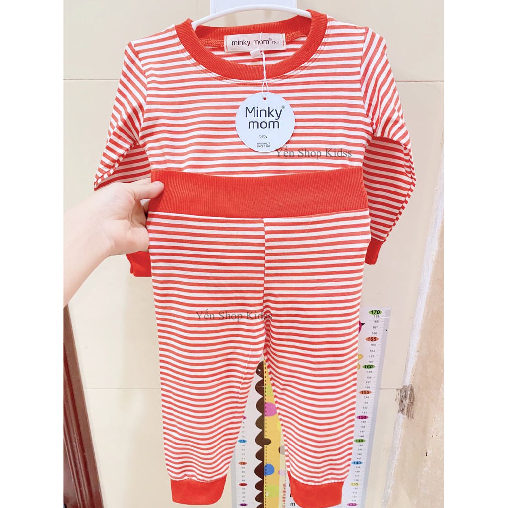 Sale !!! Bộ Dài Tay Kẻ Nhỏ Cạp Cao  Minky Mom Cotton Lạnh Cho Bé (7-19kg) (SP001285) | BigBuy360 - bigbuy360.vn