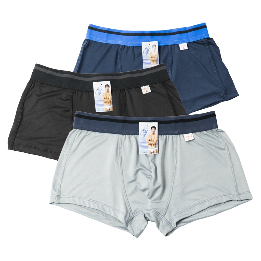 Combo 4 quần lót boxer nam CITYMEN lưng Sọc vải thun lạnh co dãn tốt, dễ chịu quần sịp đùi nam