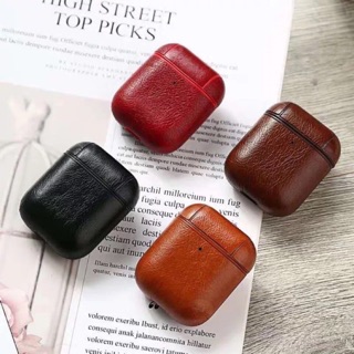Vỏ bọc giả da trơn cho hộp sạc tai nghe Bluetooth AirPods 1/ 2 Case AirPod