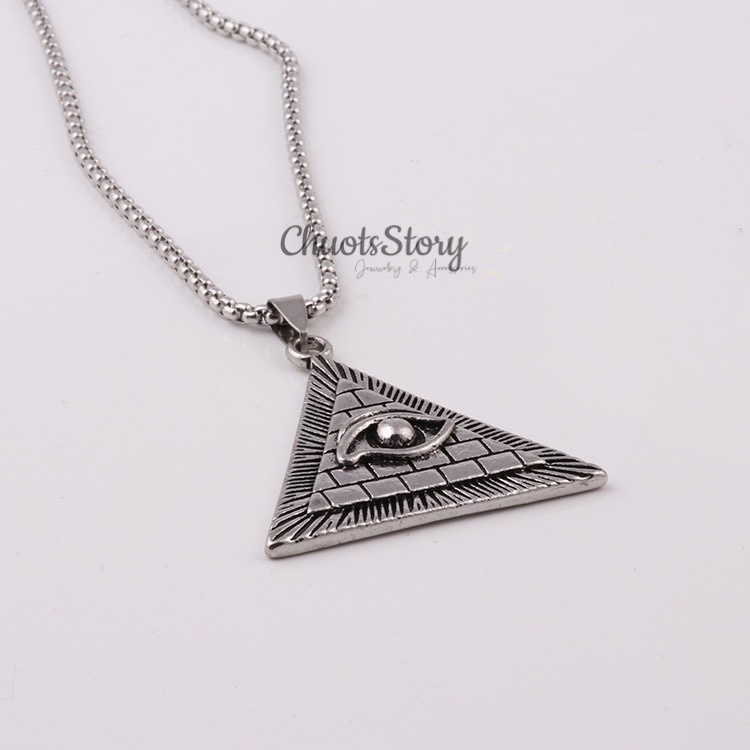 Vòng cổ nam titan không gỉ hình tam giác, dây chuyền nam nữ unisex phong cách hiphop - VCT0001