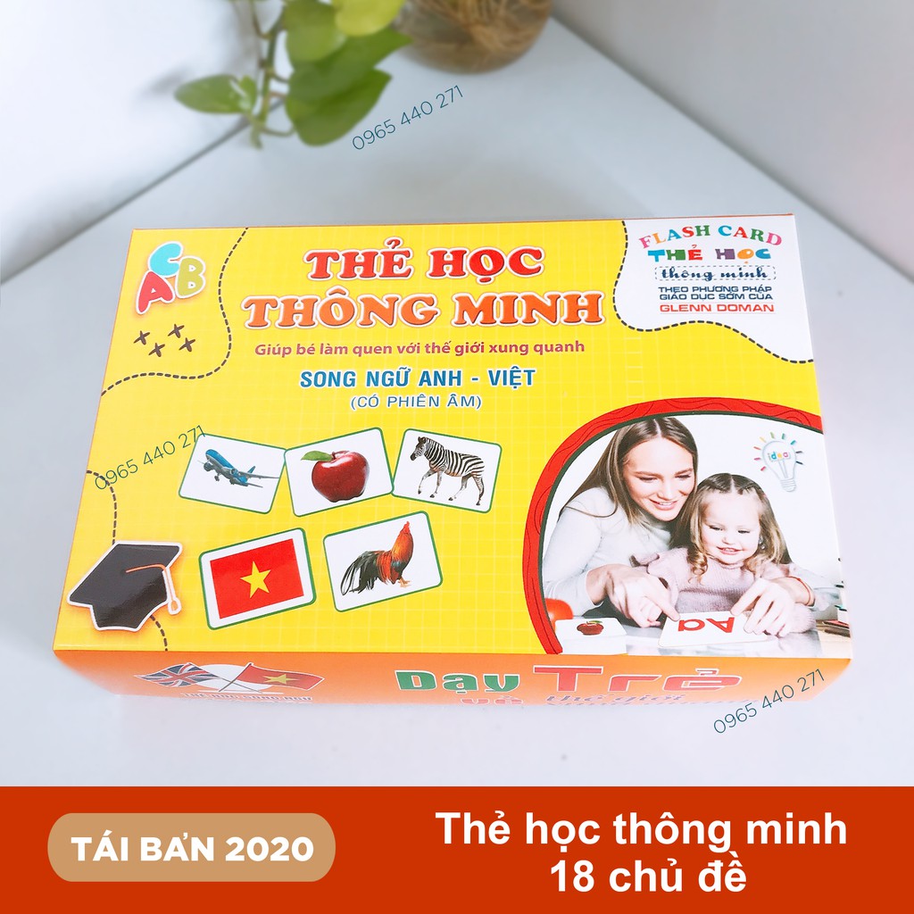 [Khuyến mại sốc] - Bộ thẻ học thông minh cho bé - Thẻ to - 288 thẻ với 18 chủ đề - Mua 1 tặng 2 -hàng loại 1