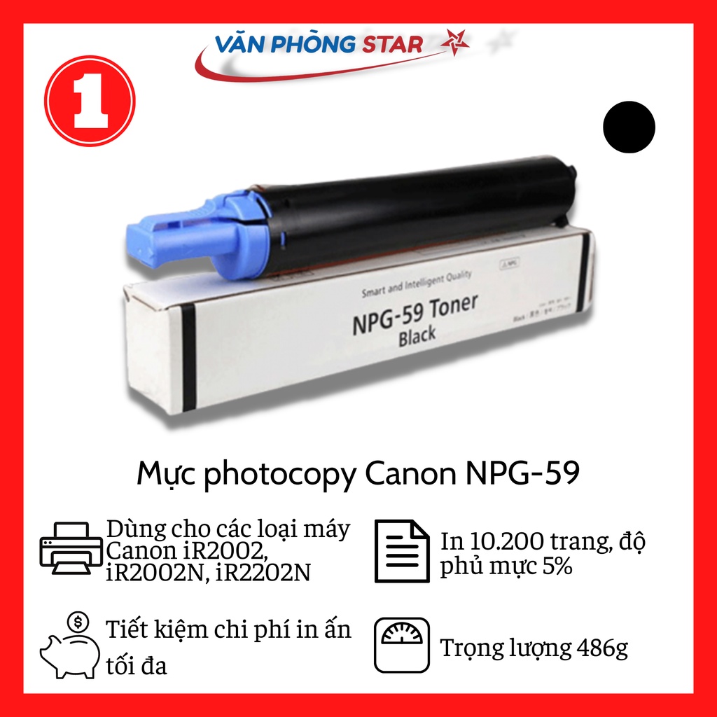 Mực máy photocopy Canon NPG-59 CHÍNH HÃNG. CANON iR2002N, iR2202N, iR2004, iR2004N. BÀO HÀNH CHÍNH HÃNG TOÀN QUỖC